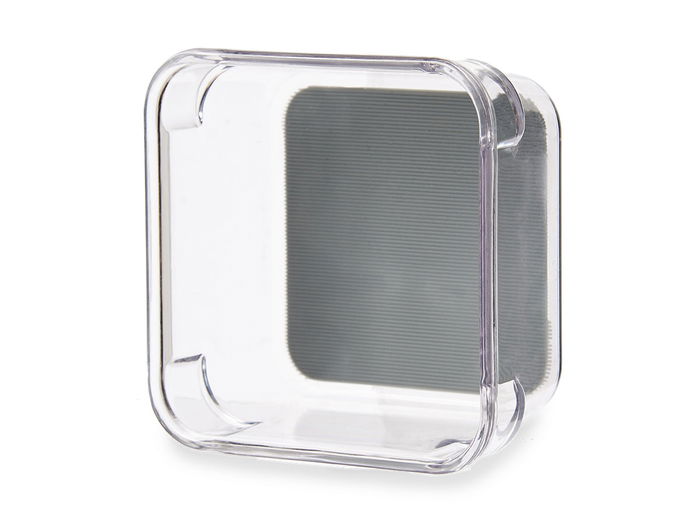Kinvara Organizador con Antideslizante 9.3x4.5x9.3 cm Plástico Reciclado PET y TPR Gris y Transparente (Set de 24)