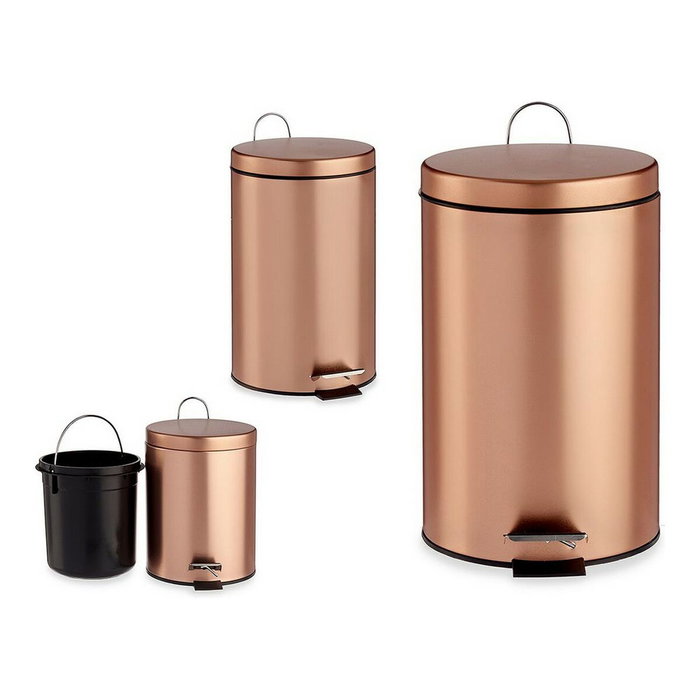 Berilo Papelera de Pedal 12L Metal Cobre Berilo Papelera de Pedal 12L Metal Cobre