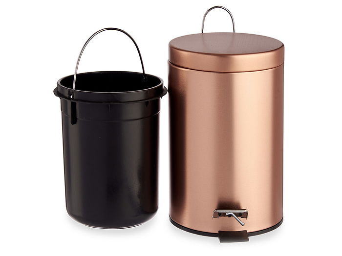 Berilo Papelera Pedal 12L Metal Cobre 25 x 39.5 x 32 cm (Set de 4)