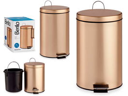Berilo Papelera Pedal 7L Metal Oro 20.5 x 26 x 30.5 cm (Set de 4)