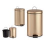 Berilo Papelera de Pedal 7L Metal Oro Pack de 4