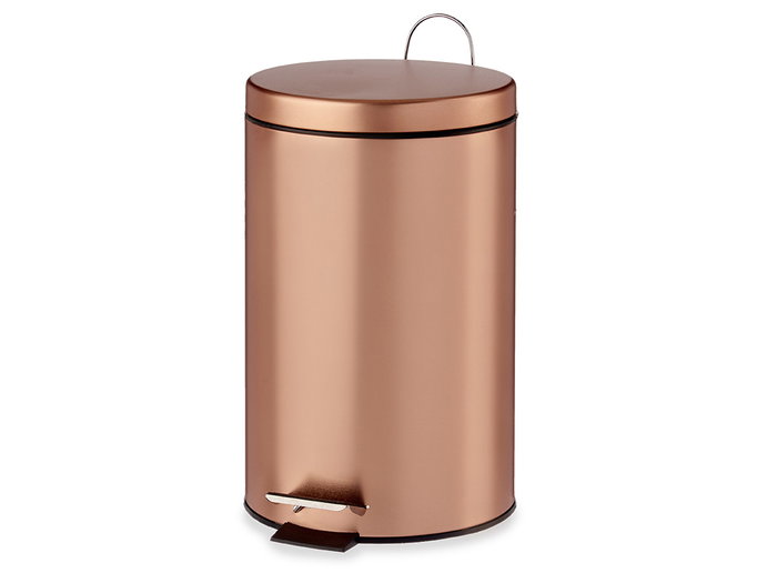 Berilo Papelera Pedal 7L Metal Cobre 20.5 x 26 x 30.5 cm con Cubo Extraíble (Set de 4)
