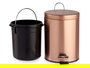 Berilo Papelera Pedal 7L Metal Cobre 20.5 x 26 x 30.5 cm con Cubo Extraíble (Set de 4)