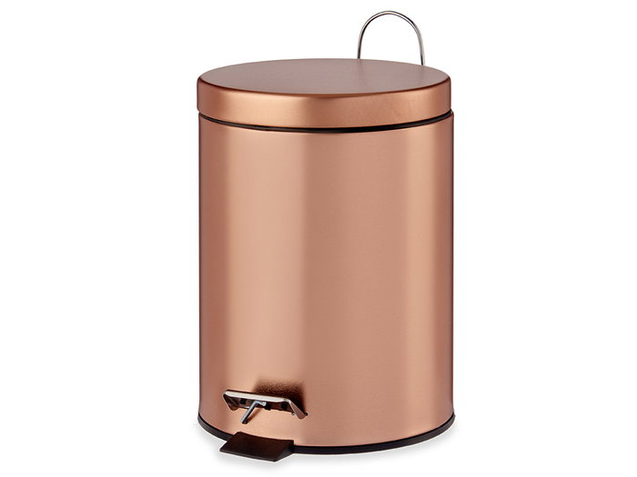 Berilo Papelera Pedal 5L Metal Cobre 20.5 x 27.5 x 26.5 cm (Set de 4)