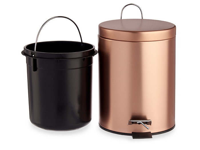 Berilo Papelera Pedal 5L Metal Cobre 20.5 x 27.5 x 26.5 cm (Set de 4)