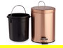 Berilo Papelera Pedal 5L Metal Cobre 20.5 x 27.5 x 26.5 cm (Set de 4)