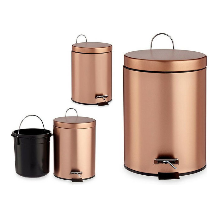Berilo Papelera de Pedal 5L Metal Cobre Berilo Papelera de Pedal 5L Metal Cobre