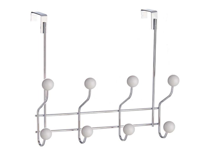Berilo Percha Puerta 8 Ganchos Blanco 31x24x10.5cm (Set de 12)