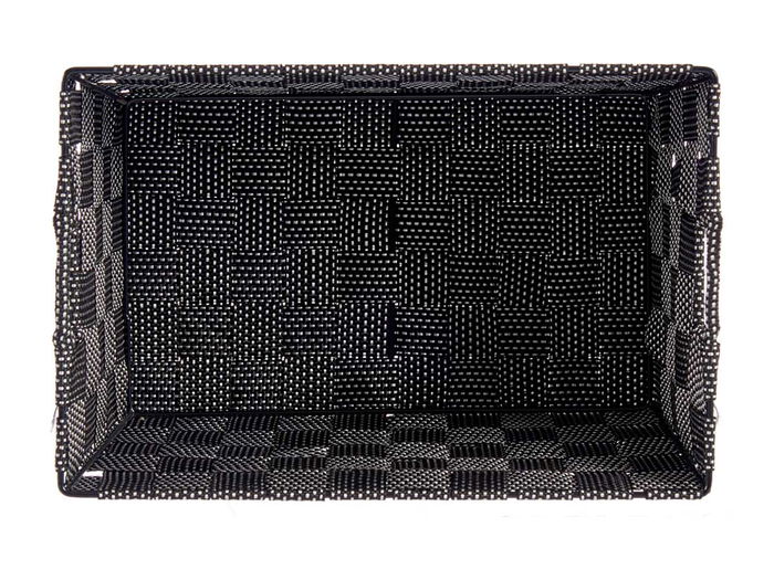 Kipit Cesta de Tela Cónica Rectangular con Asas Mediana Negra 30x14x20 cm (Ancho x Largo x Alto) Poliester (Set de 18)