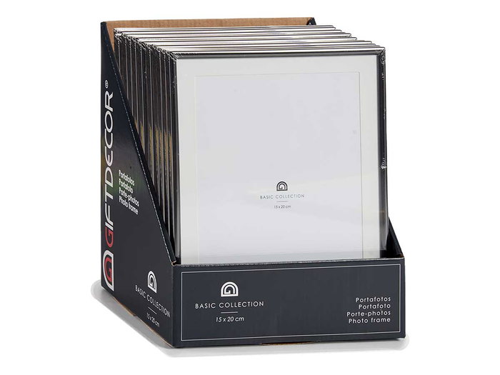 Giftdecor Portafotos Acero Negro 15x20 cm (Set de 24)
