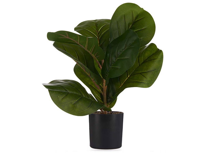 IBERGARDEN Planta Artificial Maceta Plástico Negro Verde 9.5x42x9.5 cm (Set de 12)