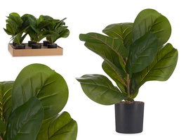 IBERGARDEN Planta Artificial Maceta Plástico Negro Verde 9.5x42x9.5 cm (Set de 12)