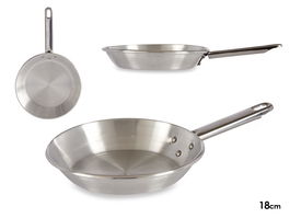 Kinvara Sartén Aluminio con Mango 18 cm Plata, Apta para Gas y Horno (Set de 12)
