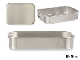 Kinvara Rustidera Aluminio 25x18 cm, Plata, Apto para Gas, Horno y Lavavajillas (Set de 12)