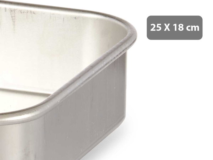 Kinvara Rustidera Aluminio 25x18 cm, Plata, Apto para Gas, Horno y Lavavajillas (Set de 12)