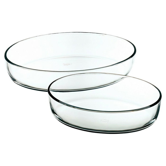 5Five Set de 2 bandejas ovaladas para horno de cristal