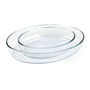5Five Set 2 bandejas ovaladas para horno de cristal, medidas 35x25x6,6cm y 26x18x6cm