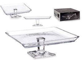 Pasabahce Tartera Madlen Crystalline de Vidrio Transparente 23.7x8x23.7 cm (Set de 2)