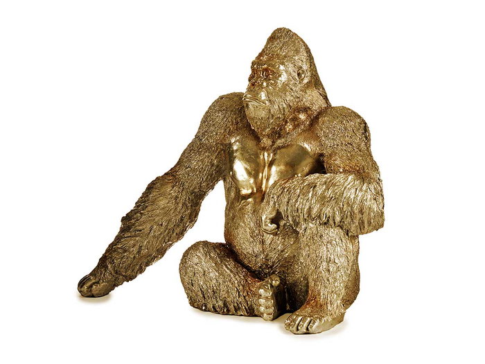 Giftdecor Gorila Sentado Dorado Resina 36 cm x 50 cm x 62 cm