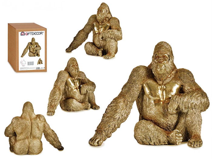 Giftdecor Gorila Sentado Dorado Resina 36 cm x 50 cm x 62 cm Giftdecor Gorila Sentado Dorado Resina 36 cm x 50 cm x 62 cm