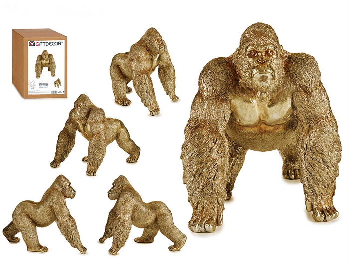 Giftdecor Gorila Andando Dorado Grande 30x35x44 cm Figura Decorativa Giftdecor Gorila Andando Dorado Grande 30x35x44 cm Figura Decorativa