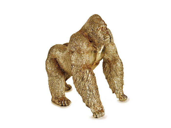 Giftdecor Gorila Andando Dorado Grande 30x35x44 cm Figura Decorativa