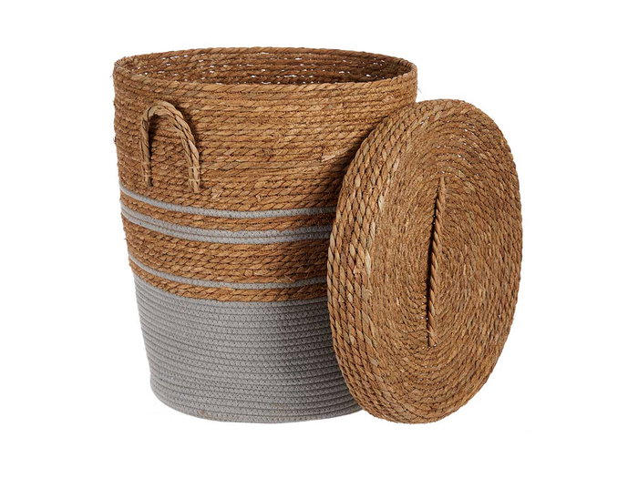 Giftdecor Pongotodo Alga Gris con Tapa Grande 44x48x44 cm (Set de 4)