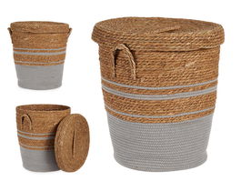 Giftdecor Pongotodo Alga Gris con Tapa Grande 44x48x44 cm (Set de 4)