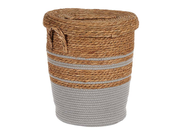 Giftdecor Pongotodo Alga Gris Con Tapa Pequeño 36 x 43 x 36 cm (Set de 4)