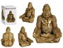 Giftdecor Gorila Manos Abiertas Dorado Resina 19x26.5x22 cm (Set de 4)