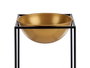Giftdecor Set 3 Cuencos con Soporte Cuadrado Negro y Oro 23x24x23cm