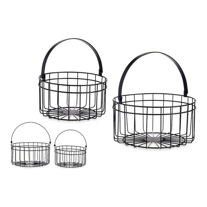 Juego de Cestas Gift Decor Negro Metal