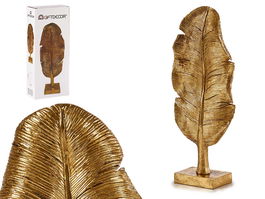 Giftdecor Hoja con Soporte Dorada Grande 8 cm x 43.5 cm x 17 cm (Set de 6)