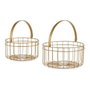 Giftdecor Set de 2 Cestas Redondas Doradas
