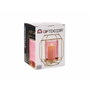 Giftdecor Base Vela Cristal Farol Rosa Metal Oro