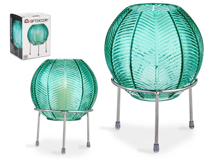 Giftdecor Jarron Bola Cristal Azul con Base Metal Plata 14.5 x 19.5 x 14.5 cm (Set de 8) Giftdecor Jarron Bola Cristal Azul con Base Metal Plata 14.5 x 19.5 x 14.5 cm (Set de 8)