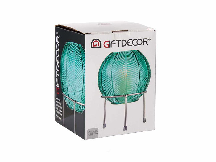 Giftdecor Jarron Bola Cristal Azul con Base Metal Plata 14.5 x 19.5 x 14.5 cm (Set de 8) Giftdecor Jarron Bola Cristal Azul con Base Metal Plata 14.5 x 19.5 x 14.5 cm (Set de 8)