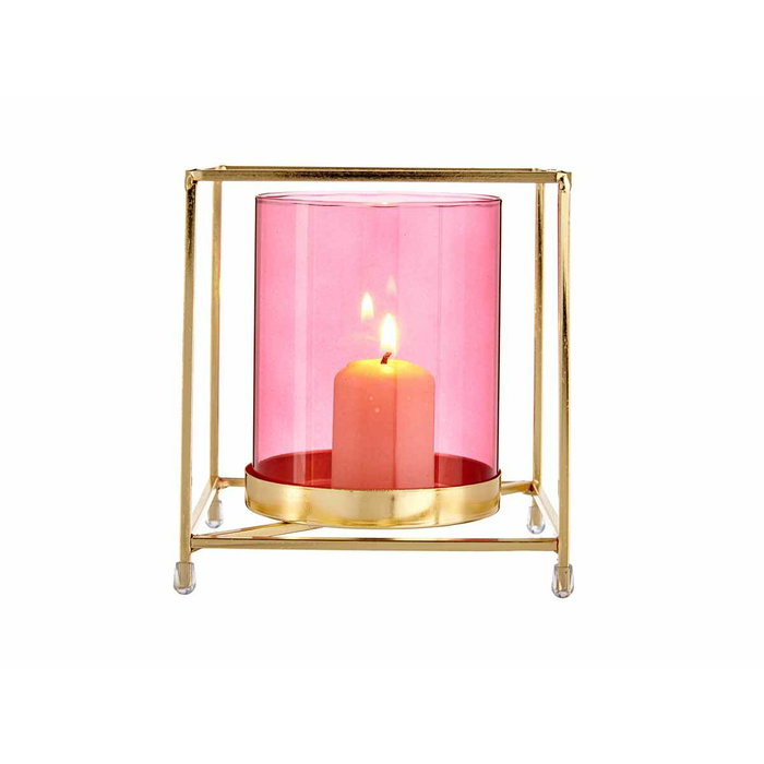 Giftdecor Base Vela Cristal Cuadrada Oro Rosa Giftdecor Base Vela Cristal Cuadrada Oro Rosa
