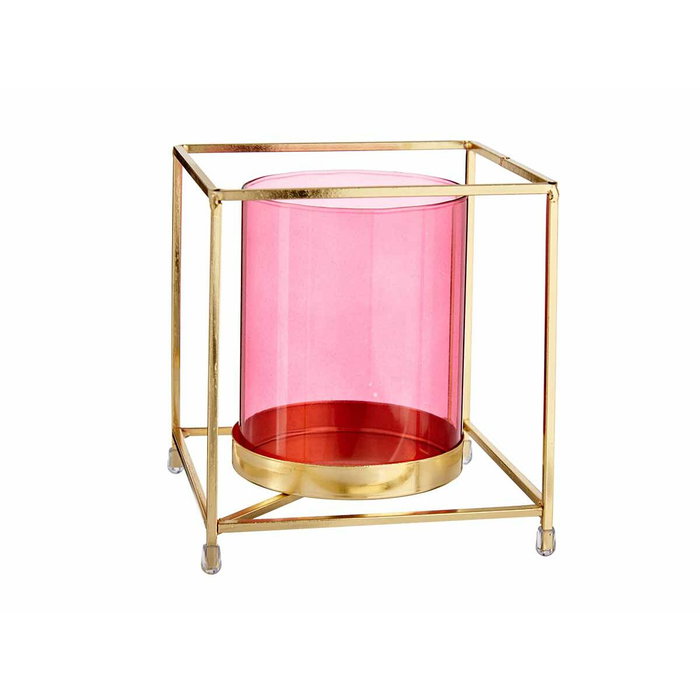 Giftdecor Base Vela Cristal Cuadrada Oro Rosa Giftdecor Base Vela Cristal Cuadrada Oro Rosa
