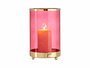 Giftdecor Base para Vela de Cristal Cilíndrica con Base Metálica, Color Rosa y Oro, Dimensiones 12.2 x 19.5 x 12.2 cm (Vela no Incluida) (Set de 8)