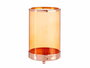 Giftdecor Base Vela Cristal Cilindrica Ambar Metal Cobre 12 x 19 x 12 cm (Set de 8)