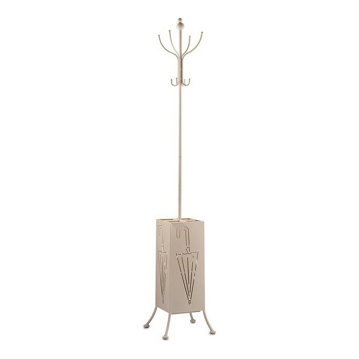 GIFTDECOR Perchero Paragüero Metal Cuadrado Crema