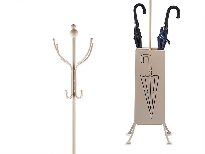 Giftdecor Perchero Paraguero Metal Cuadrado Crema 34 x 188 x 34 cm