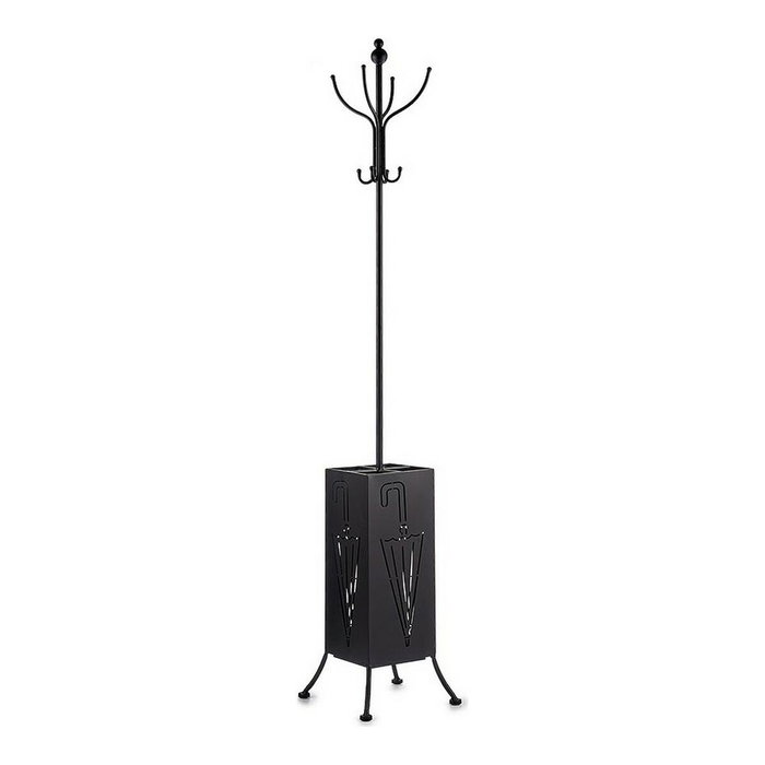 GIFTDECOR Perchero Paragüero Metal Cuadrado Negro