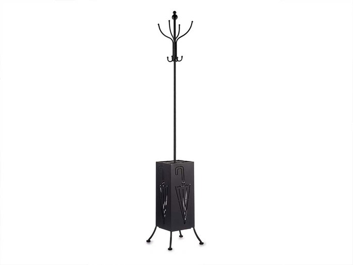 Giftdecor Perchero Paraguero Metal Cuadrado Negro 34 cm x 188 cm x 34 cm