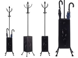 Giftdecor Perchero Paraguero Metal Cuadrado Negro 34 cm x 188 cm x 34 cm