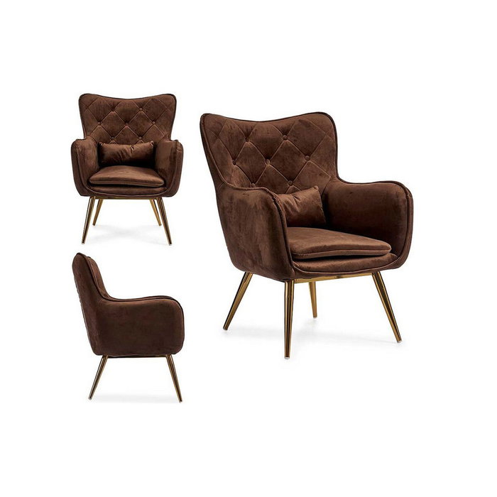 Sillón Marrón Terciopelo (68 x 92 x 70 cm) Sillón Marrón Terciopelo (68 x 92 x 70 cm)