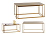 Giftdecor Set de 2 Mesas Rectangulares Negro y Oro