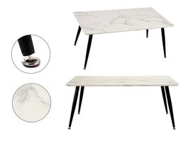 Giftdecor Mesa de Centro Efecto Mármol Blanco 60x45x110 cm