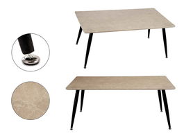 Giftdecor Mesa de Centro Efecto Piedra Blanca y Negra 60x110x45 cm